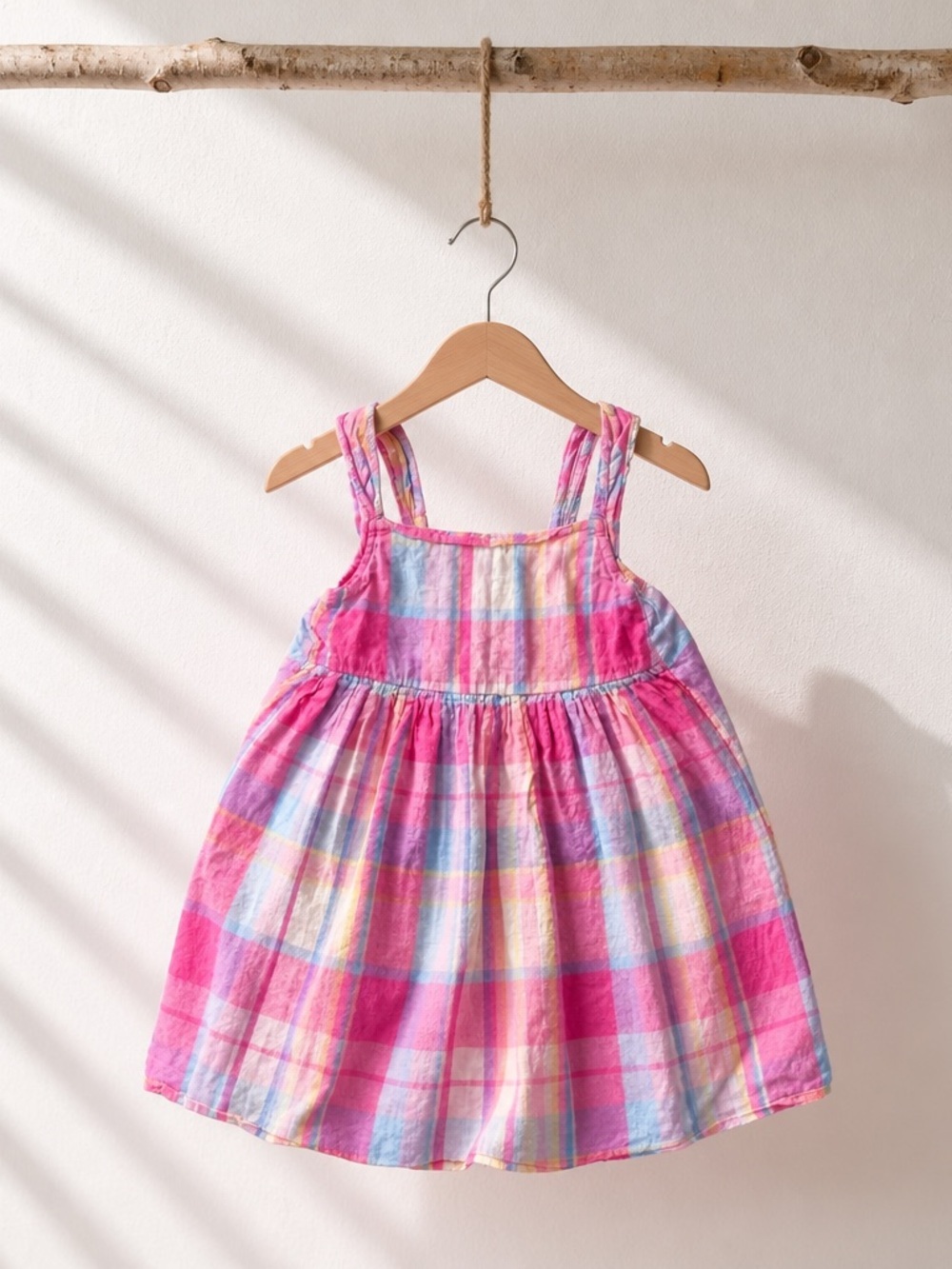 OshKosh B'gosh Pink Multi-Color Plaid Toddler Sundress